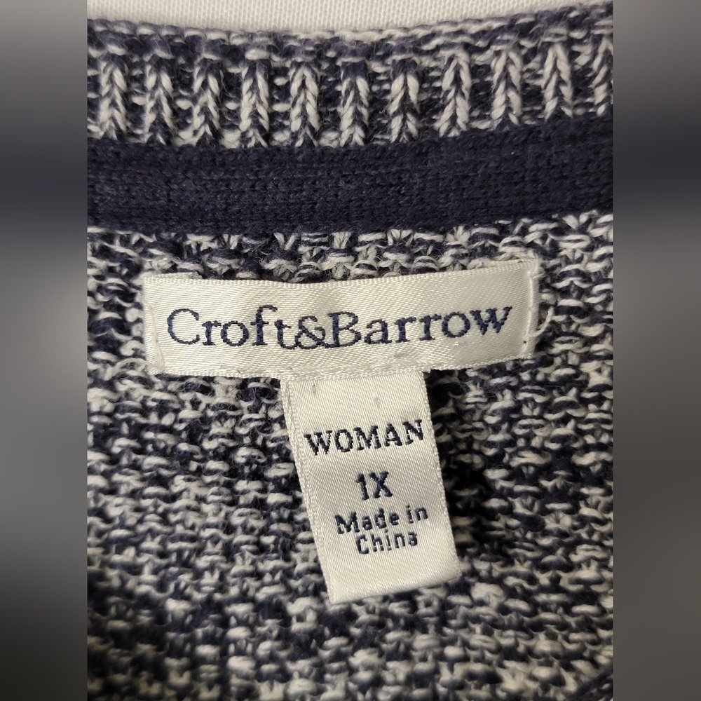 Croft & Barrow Rolled V-Neck Sweater Size 1X - Picture 2 of 8